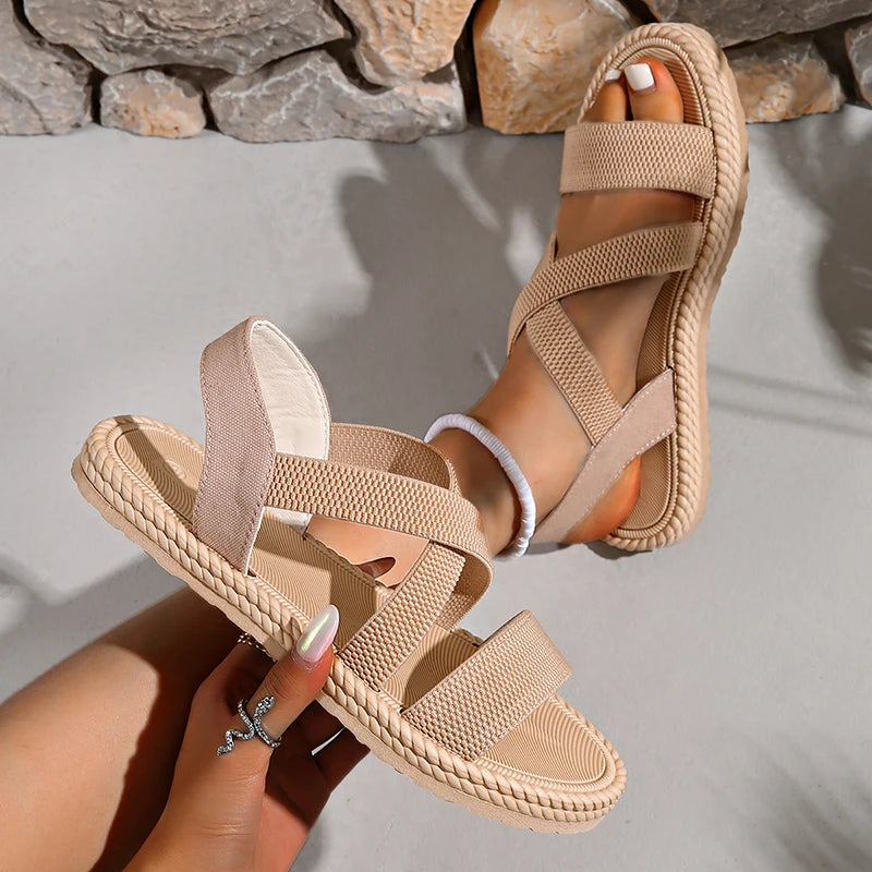 Women's Woven Flat Sandals — side view