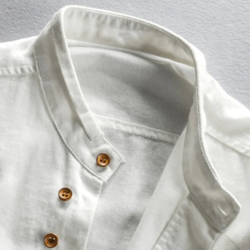 Button-Up Linen Shirt for Men