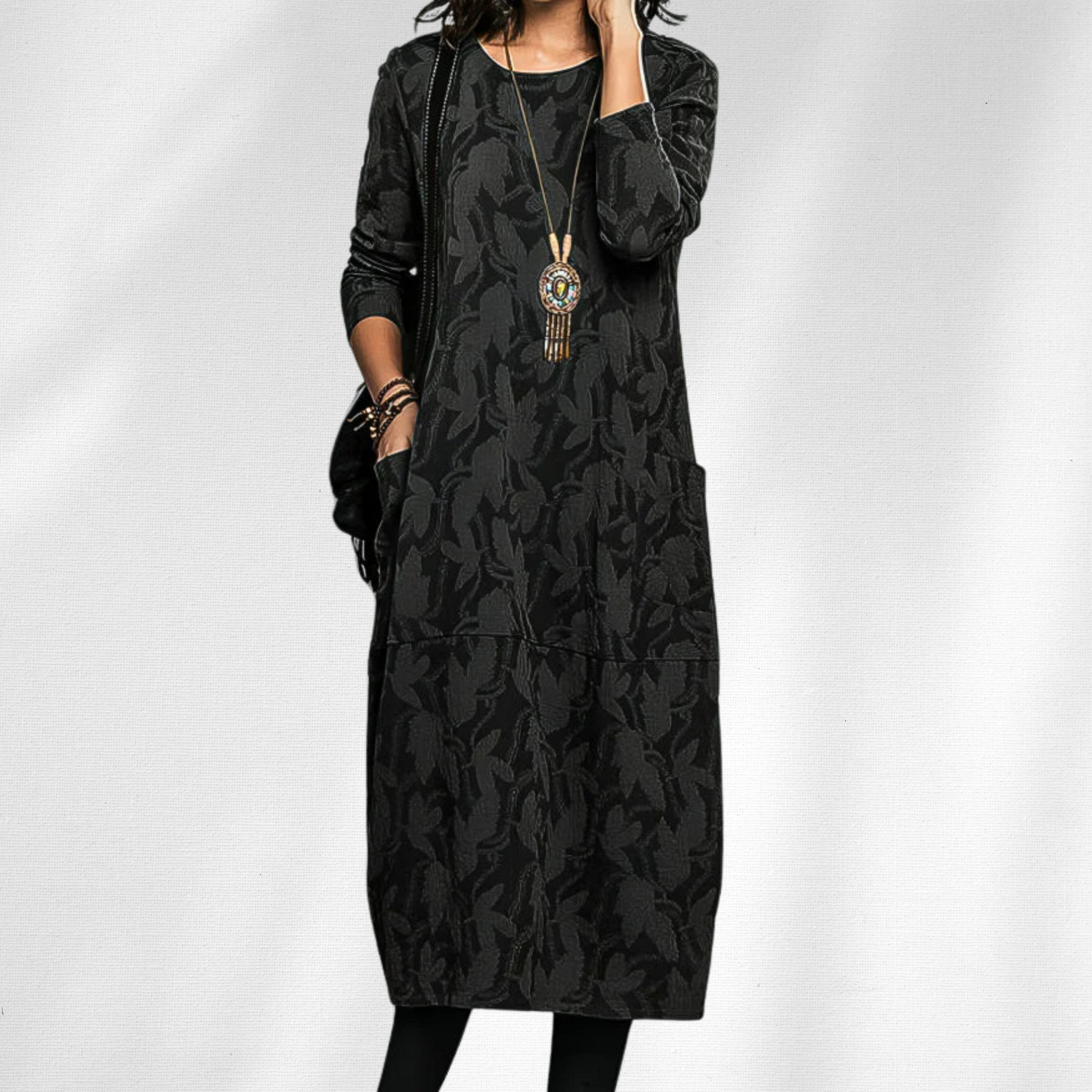 Women's Knit Sweater Midi Dress — side view