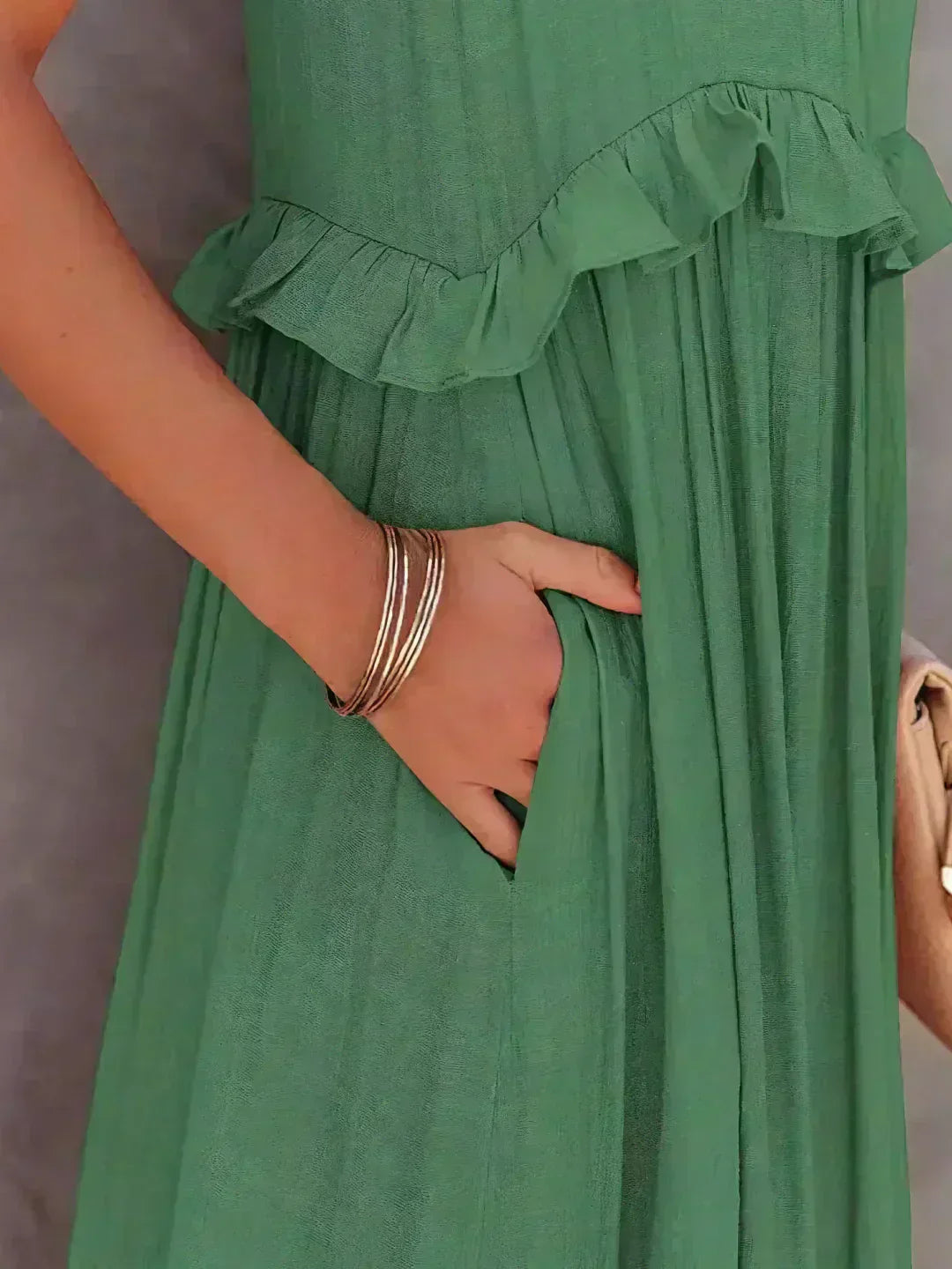 Women's Sleeveless Ruffle Day-to-Evening Midi Dress — product view