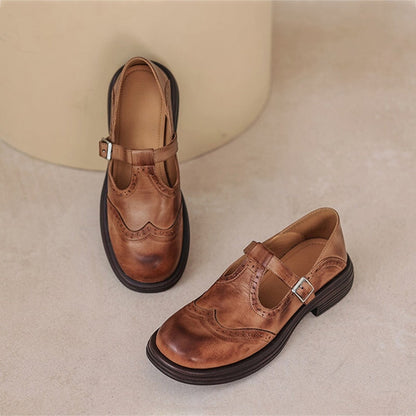 Women's Leather Mary Jane Sandals — product view