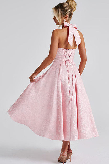 Women's Jacquard Formal Evening Maxi Dress — close-up