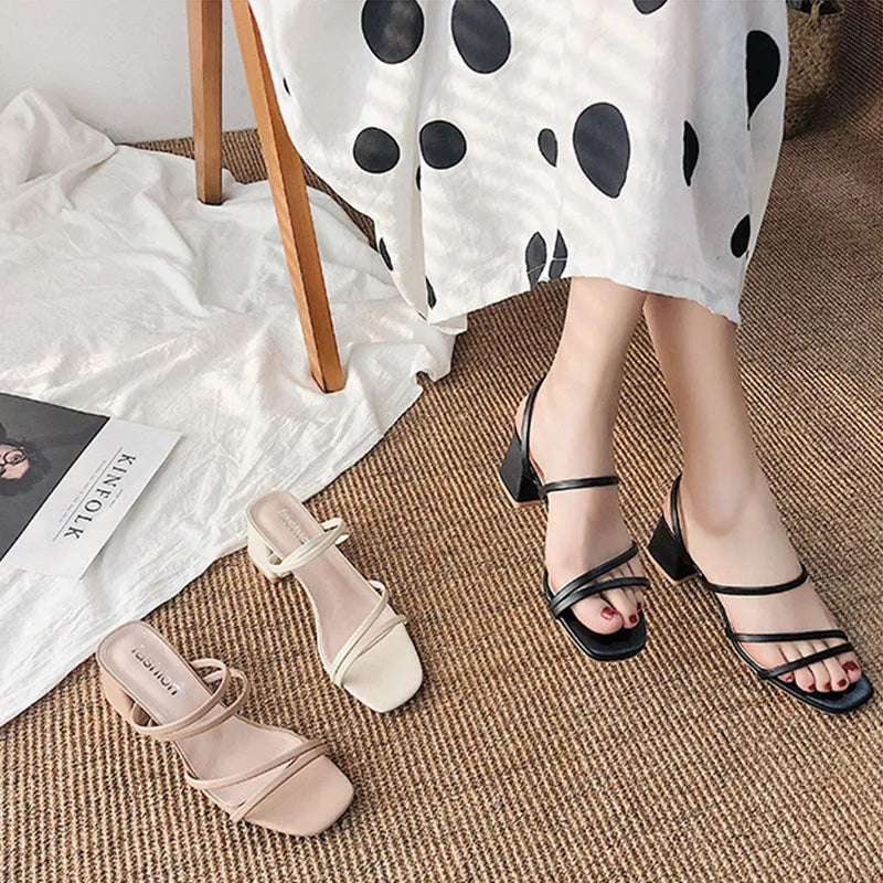 Women's Block Heel Sandals — close-up