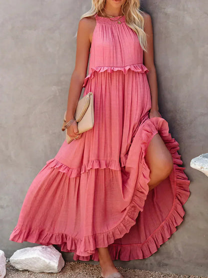 Women's Sleeveless Ruffle Day-to-Evening Midi Dress — detail view