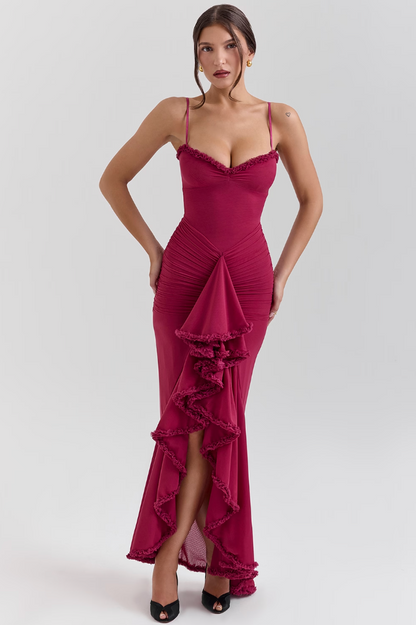Women's Lace Wedding Guest Maxi Dress — detail view