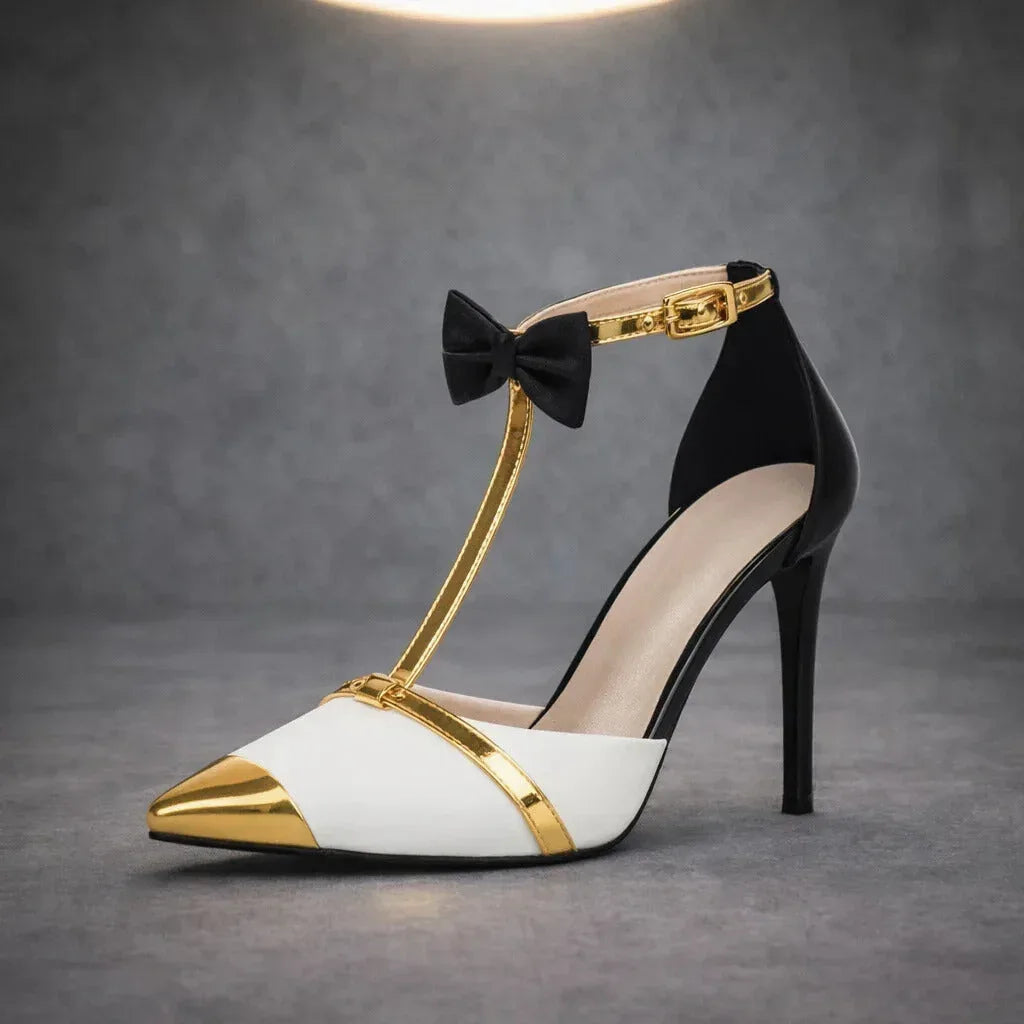 Women's Bow Stiletto Heels with Ankle Strap — detail view