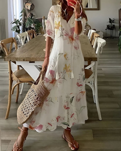 Women's Boho Flowy Maxi Dress — front view