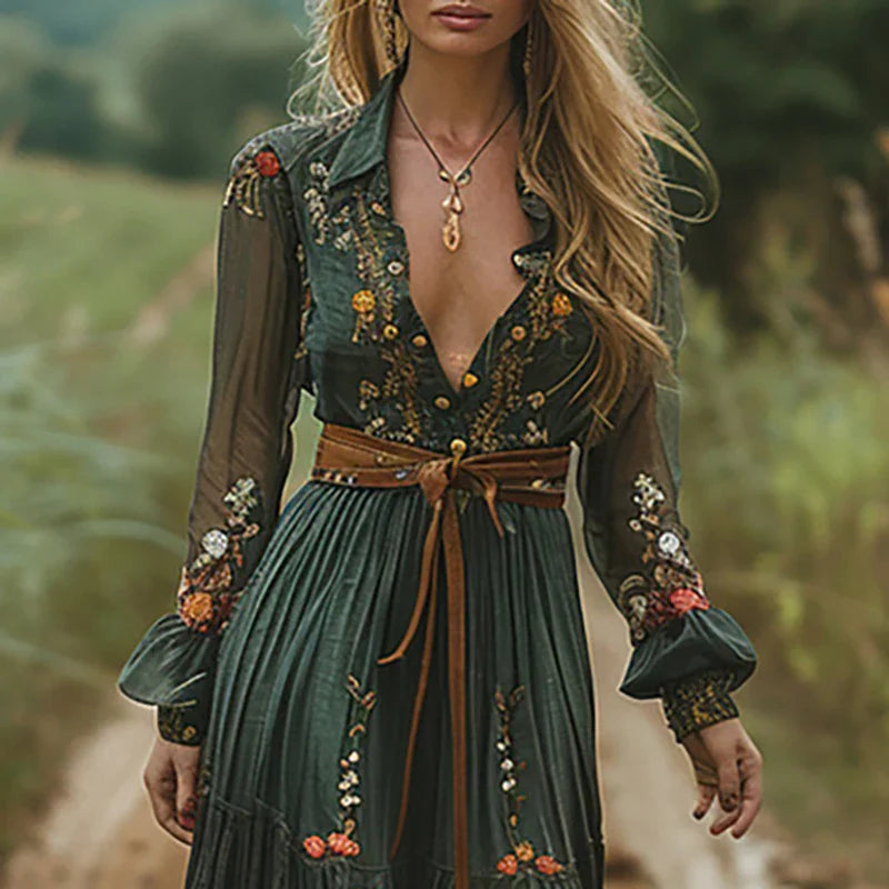 Women's Bohemian Floral Maxi Dress — product view