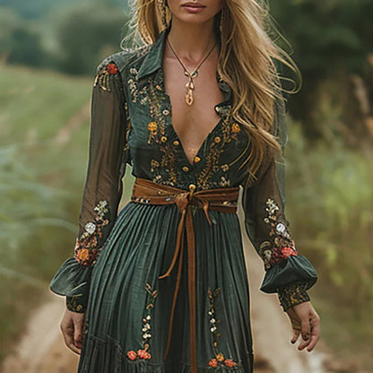Women's Bohemian Floral Maxi Dress — product view