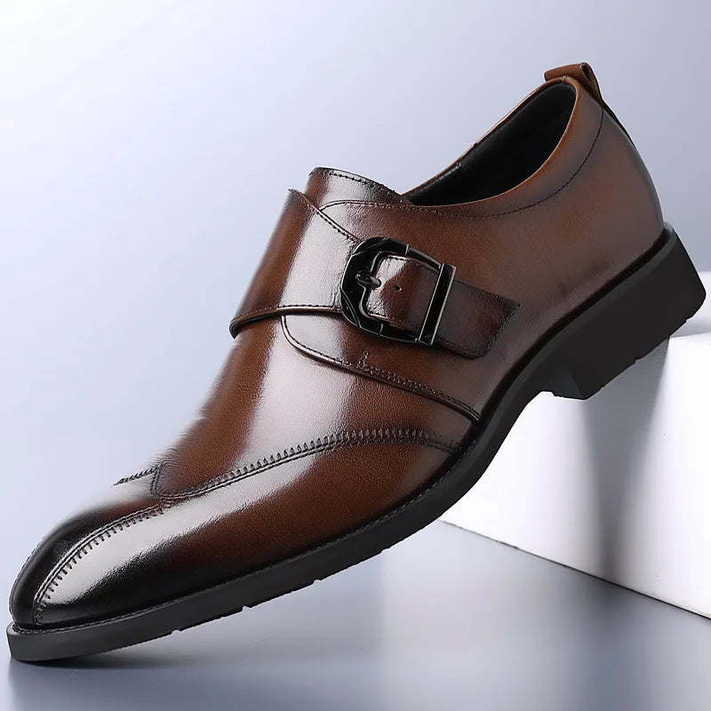 Men's Vegan Leather Lace-Up Dress Shoes — side view