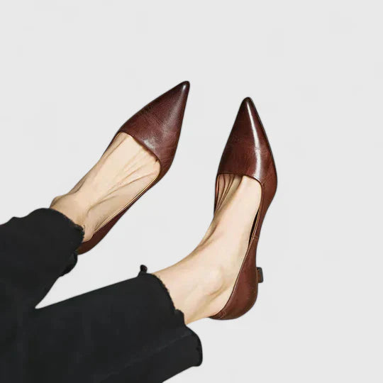 Women's Pointed-Toe Slingback Kitten Heels — front view
