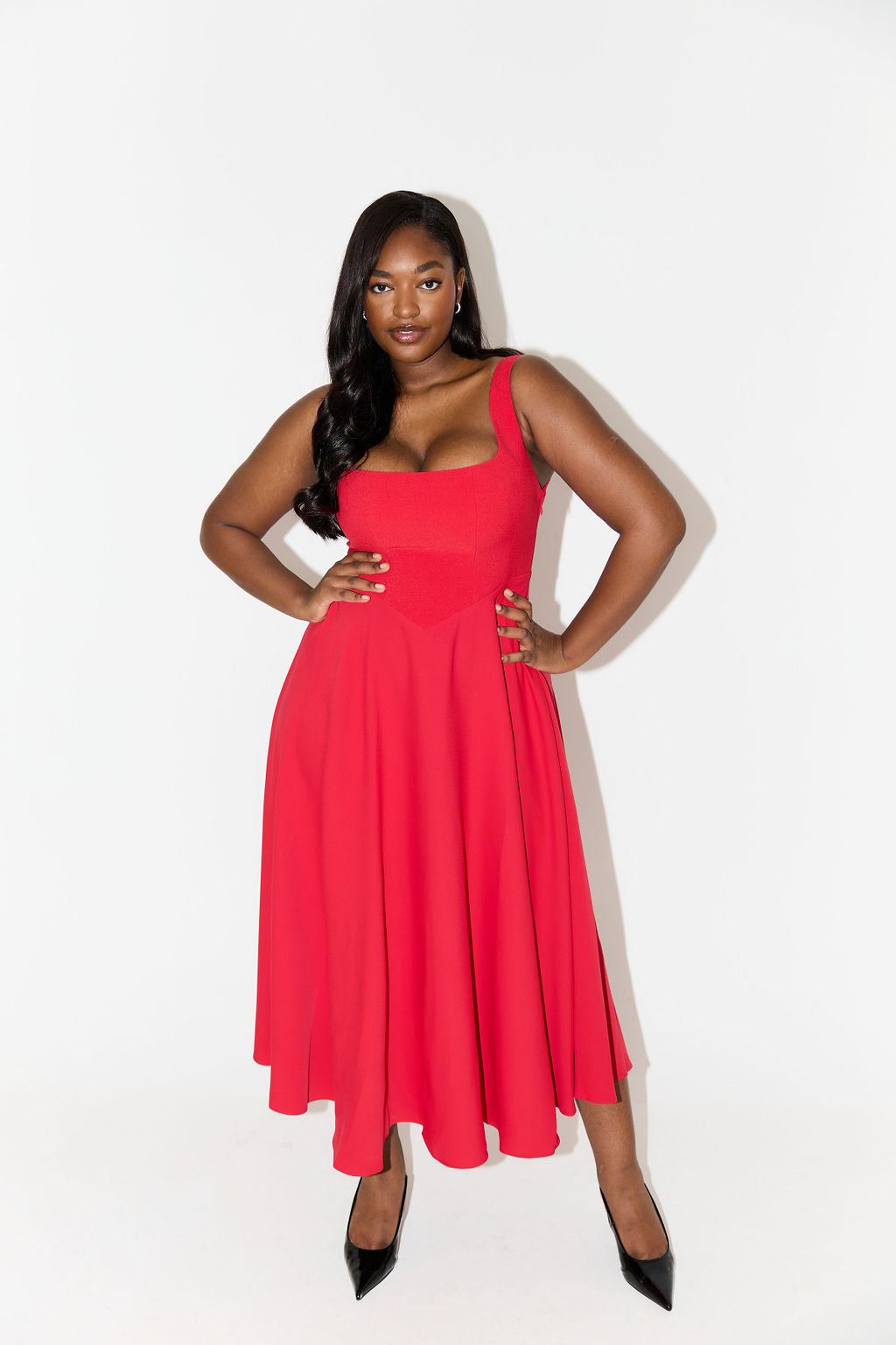 Women's Flowy Event Midi Dress — detail view