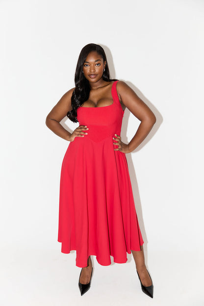 Women's Flowy Event Midi Dress — detail view