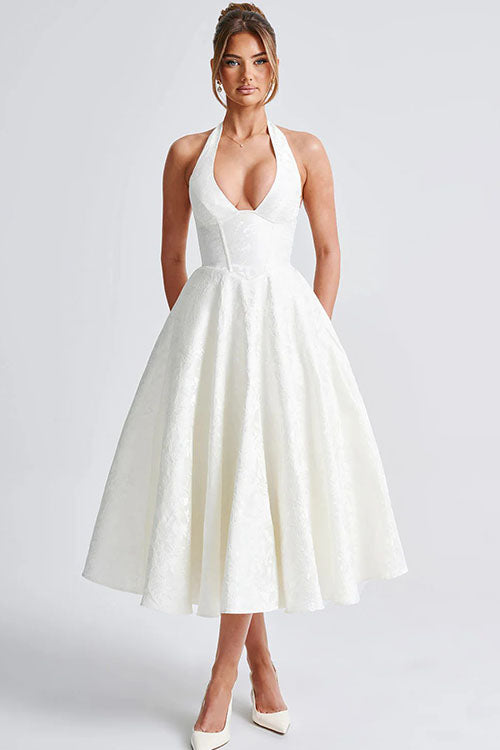 Women's Jacquard Formal Evening Maxi Dress — product view