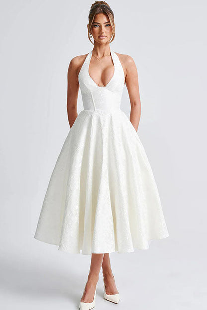 Women's Jacquard Formal Evening Maxi Dress — product view