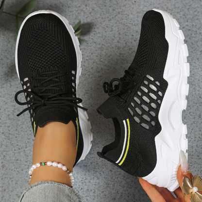 Chunky Mesh Lace-Up Sneakers for Women