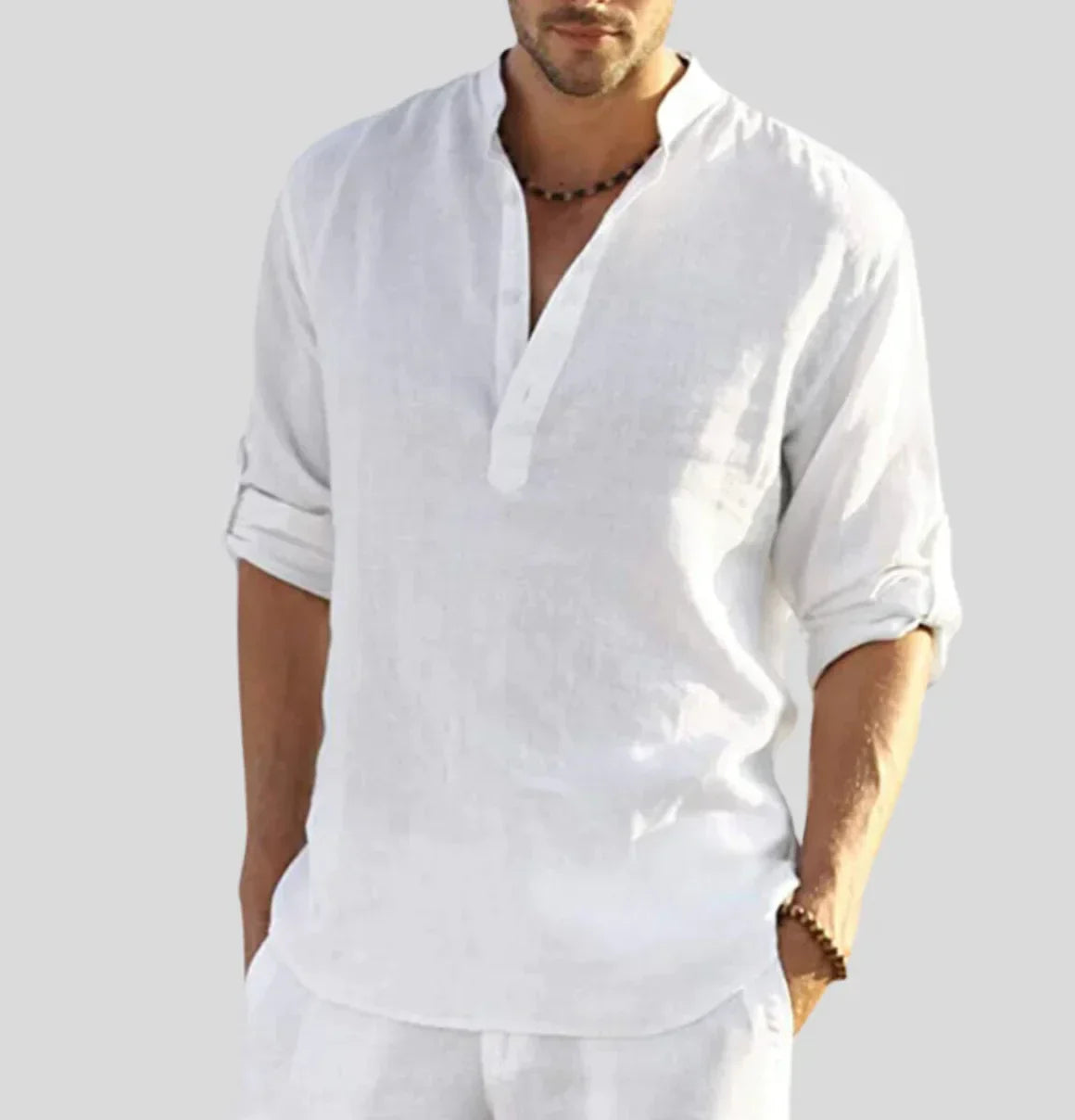 Arnaud Men's Linen Henly Shirt — product view