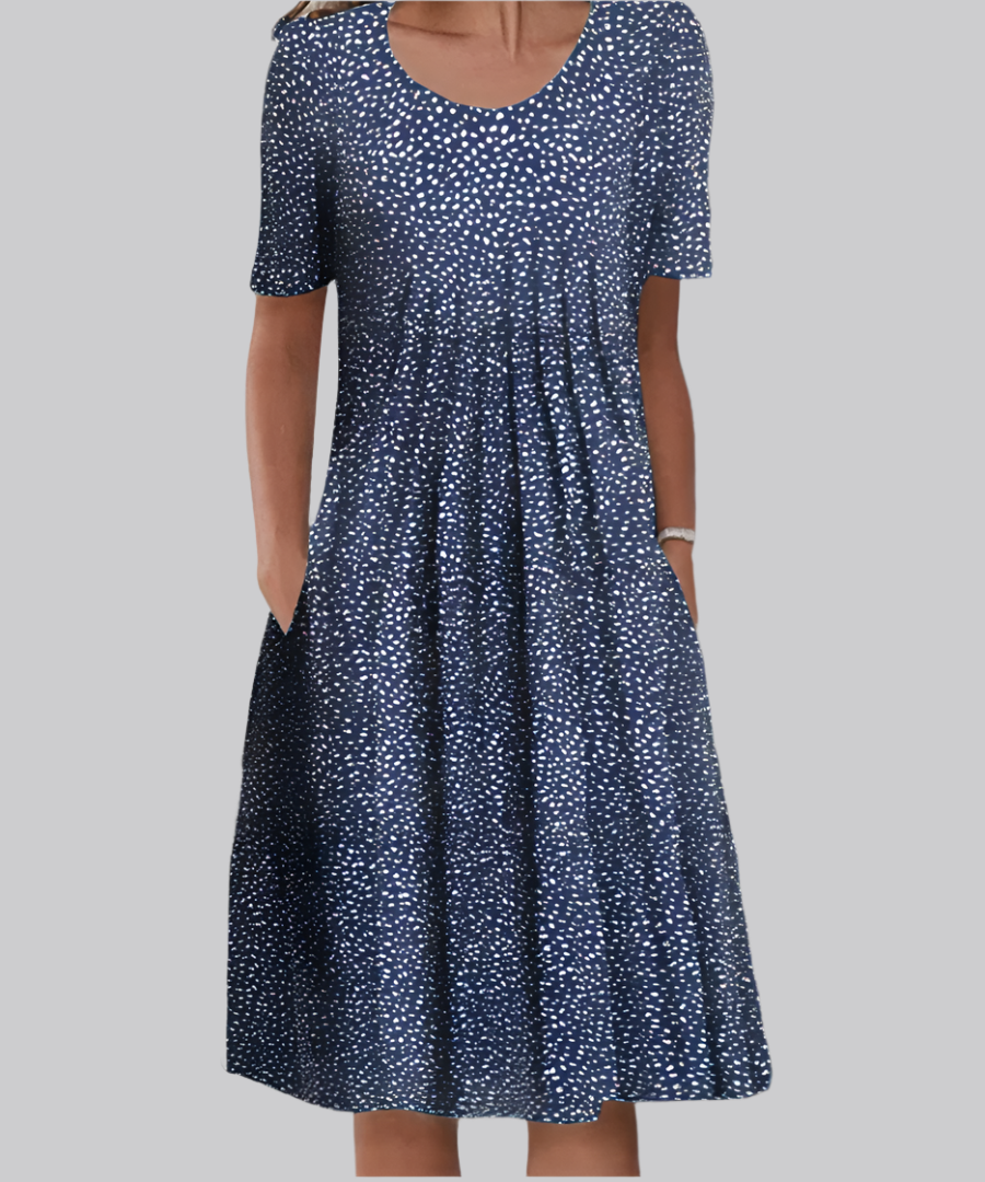 Short Sleeve Floral Print Midi Dress for Women — side view