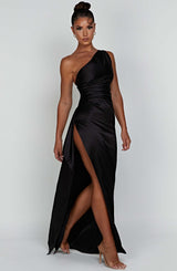 Women's Satin Bodycon Wedding Guest Maxi Dress — product view