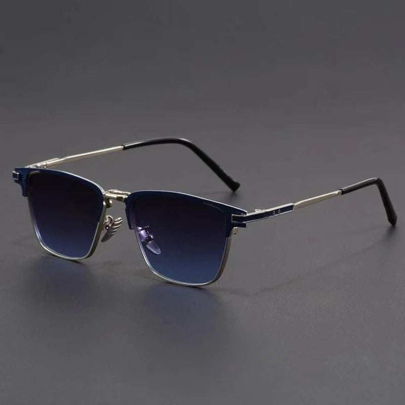 Semi-Rimless Metal Frame Sunglasses Unisex