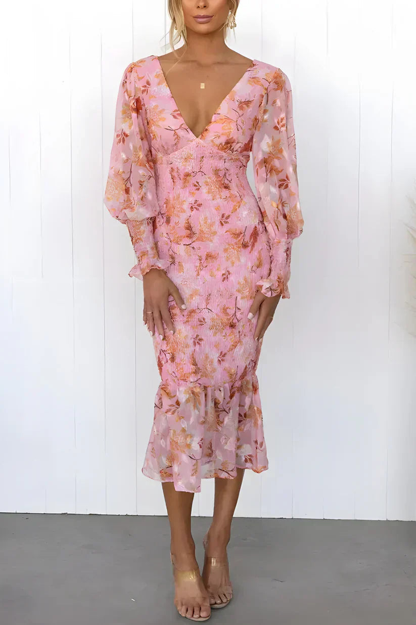 Women's Floral Evening Wedding Guest Maxi Dress — product view