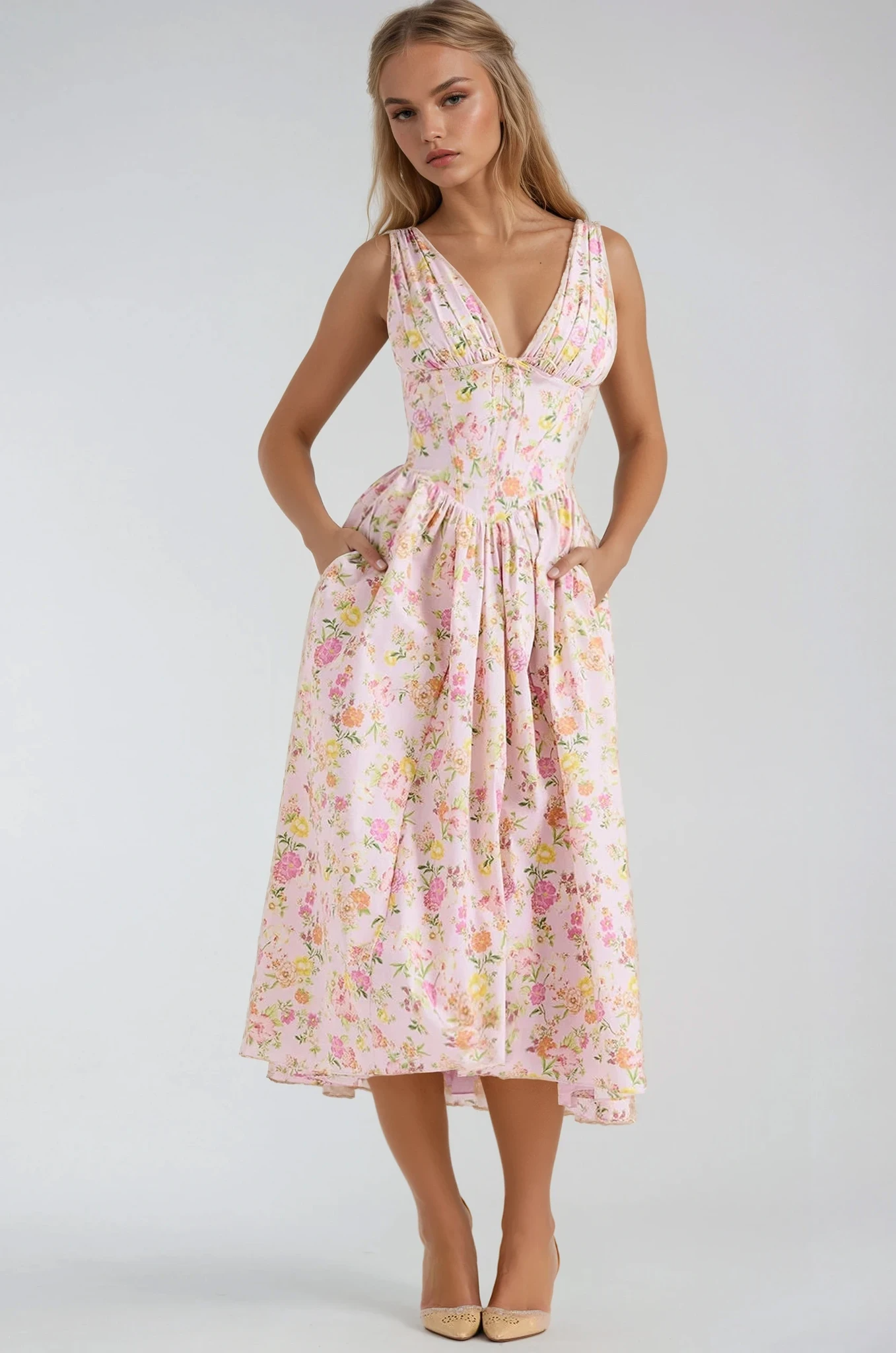 Women's Flowy Vacation Summer Dress — product view