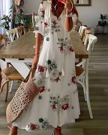 Women's Boho Flowy Maxi Dress — detail view
