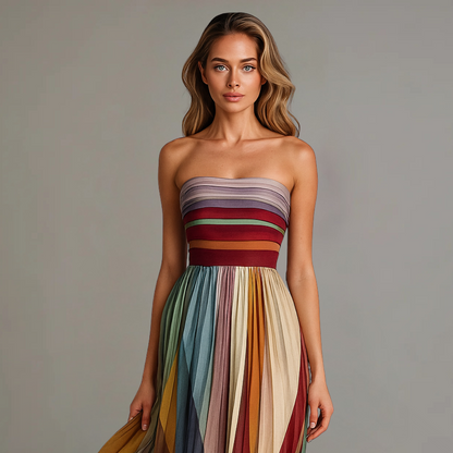 Women's Strapless Holiday Evening Maxi Dress — product view