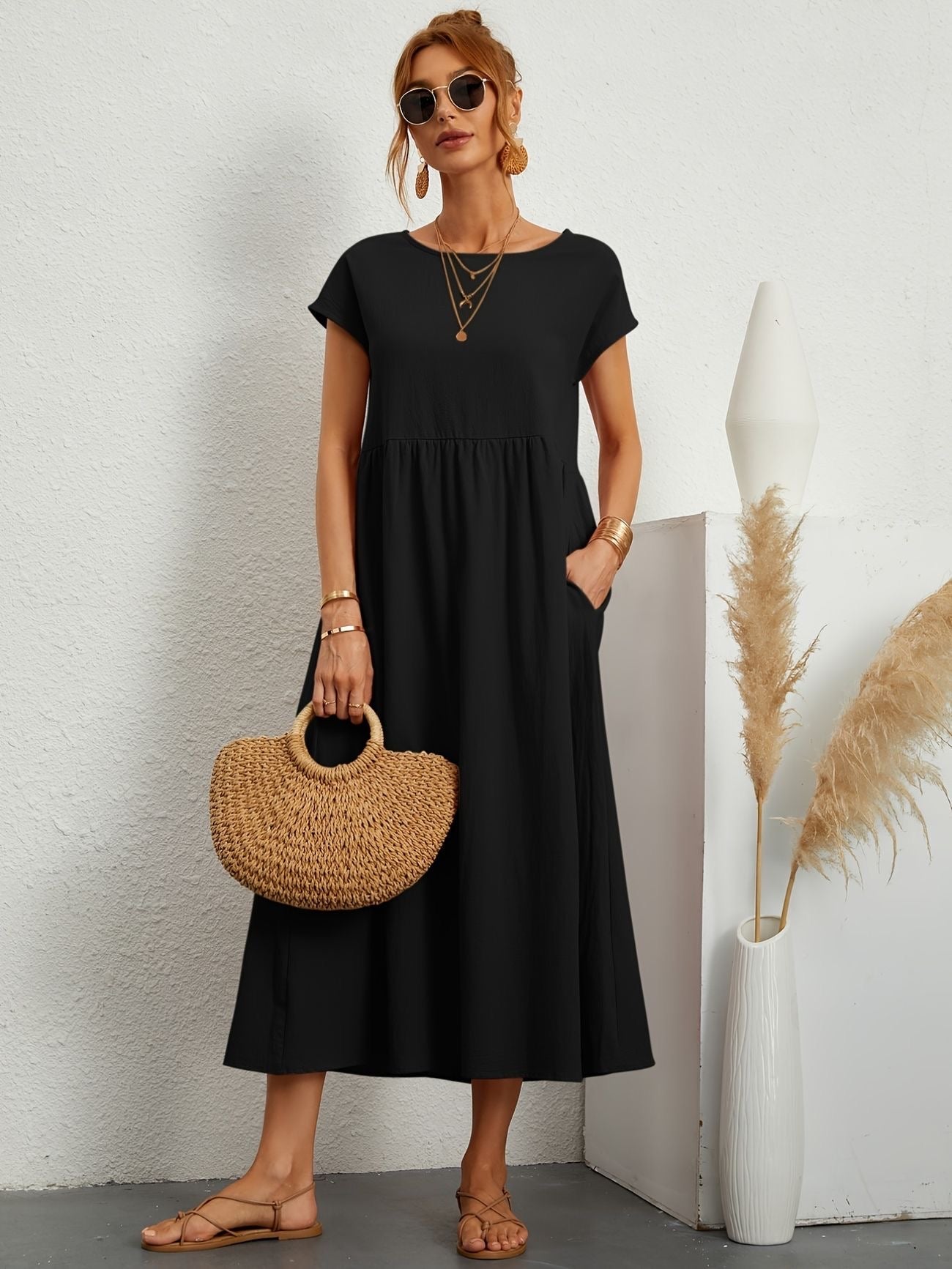 Women's Lightweight Summer Midi Dress — front view