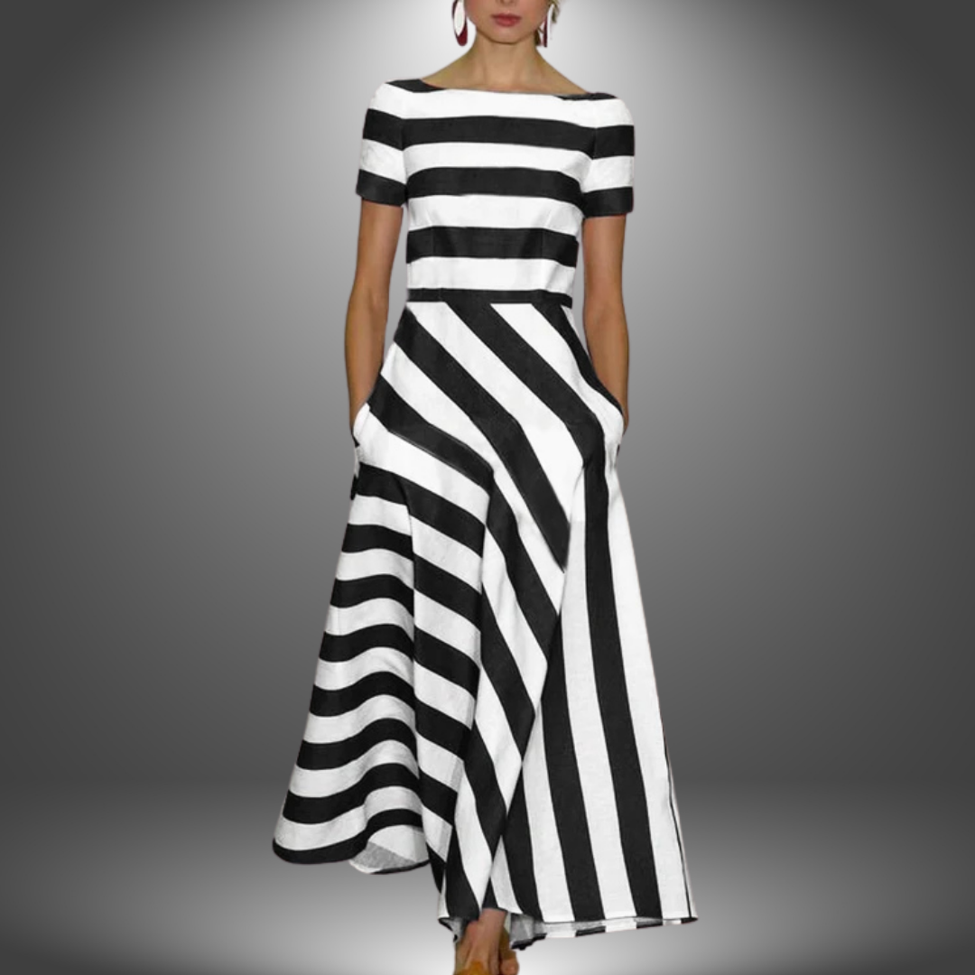 Women's Striped Casual Maxi Dress — product view