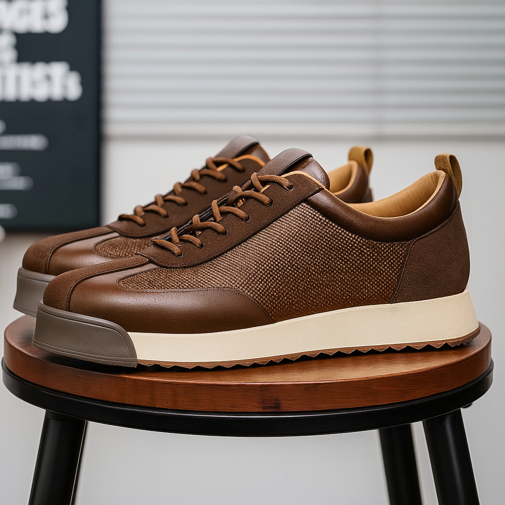 Men's Leather Sneakers with Orthopedic Sole — product view