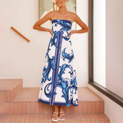 Women's Printed Wedding Guest Maxi Dress — side view