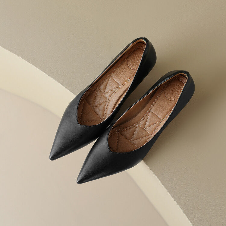 Women's Kitten Heel Pointed Toe Pumps — front view