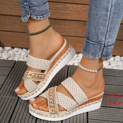 Women's Woven Slip-On Sandals — detail view