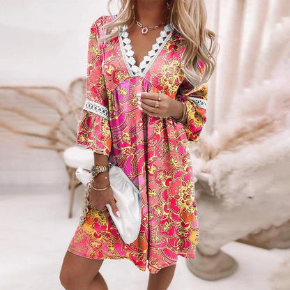 Women's Boho Mini Dress — front view