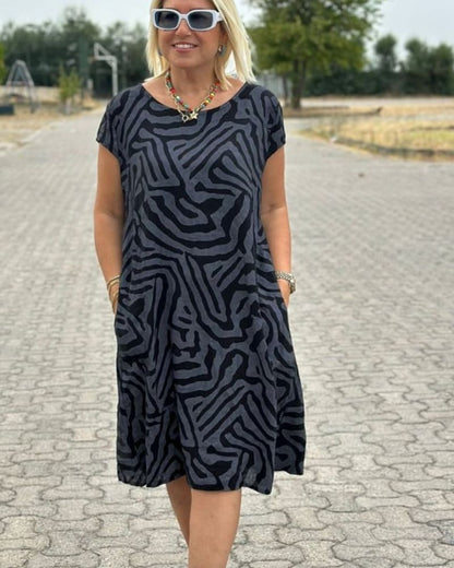 Women's Vintage Casual Summer Midi Dress — product view