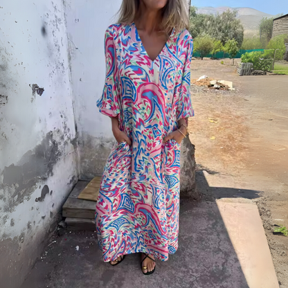 Women's Flowy Spring Casual Midi Dress — side view