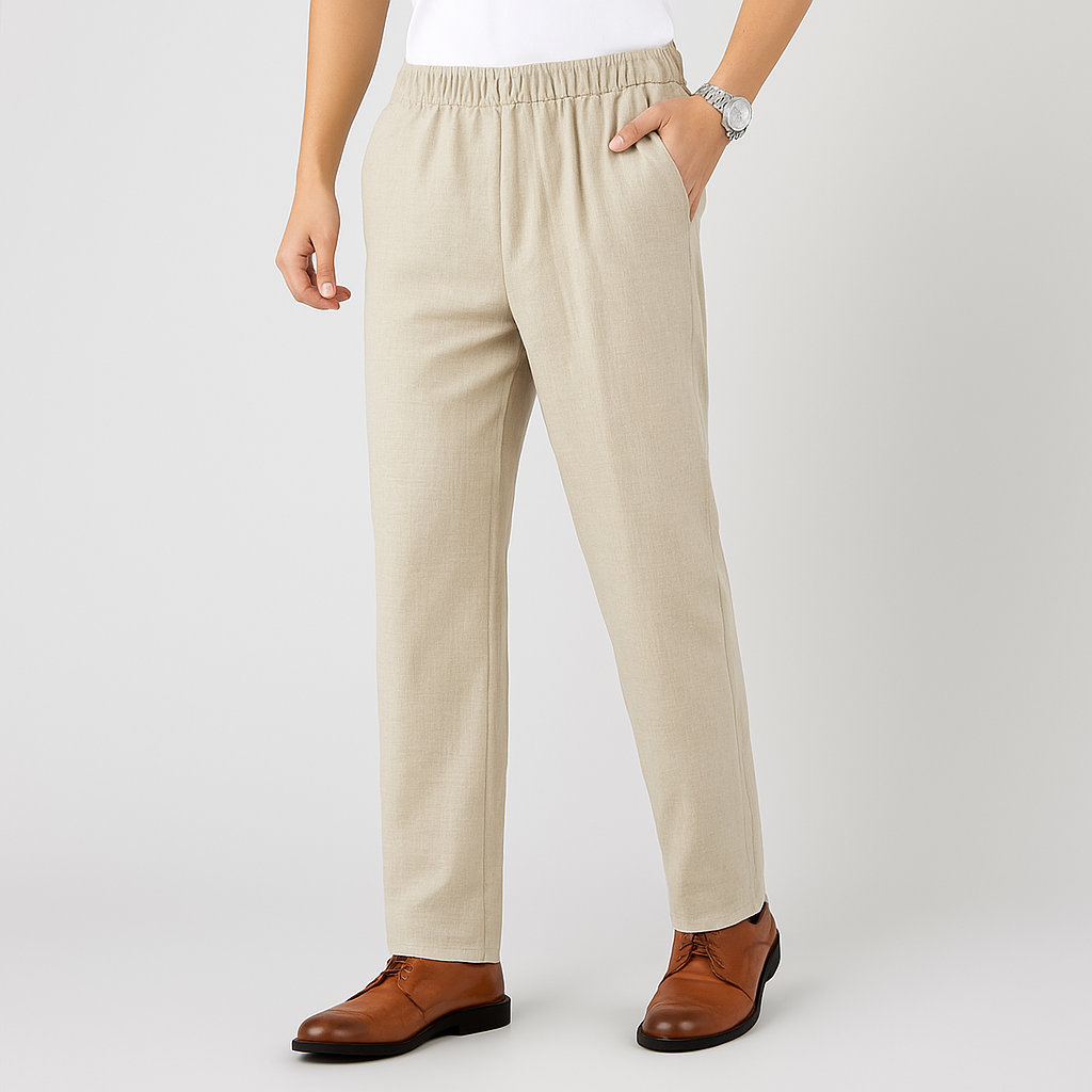 Montaro Drawstring Linen Pants — detail view