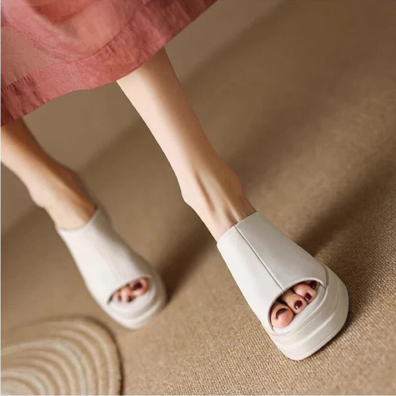 Women's Platform Flat Sandals — close-up
