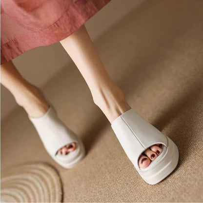 Women's Platform Flat Sandals — close-up