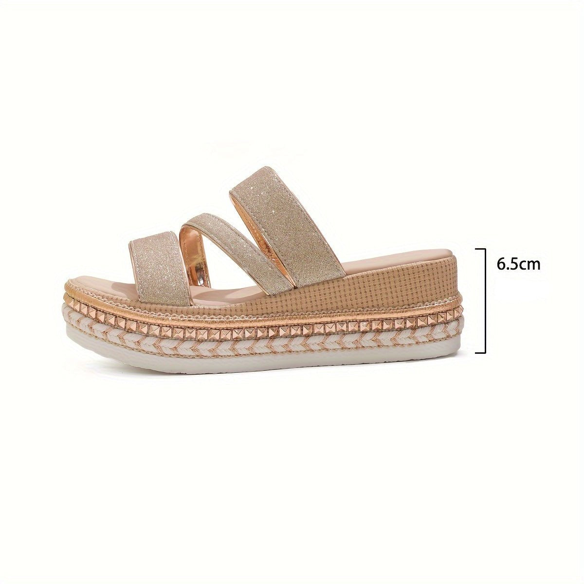 Women's Beige Flat Sandals — front view