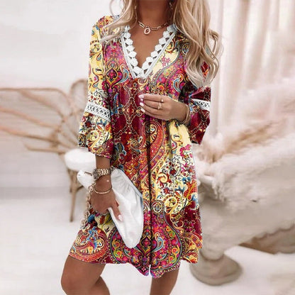Women's Boho Mini Dress — product view