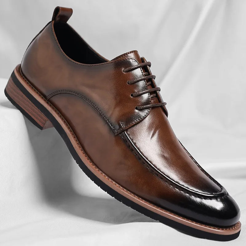 Men's Italian Leather Dress Sneakers — close-up