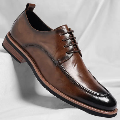 Men's Italian Leather Dress Sneakers — close-up