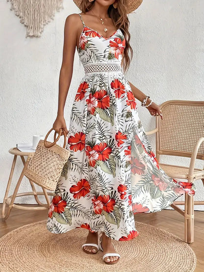 Women's Floral Wedding Guest Midi Dress — detail view