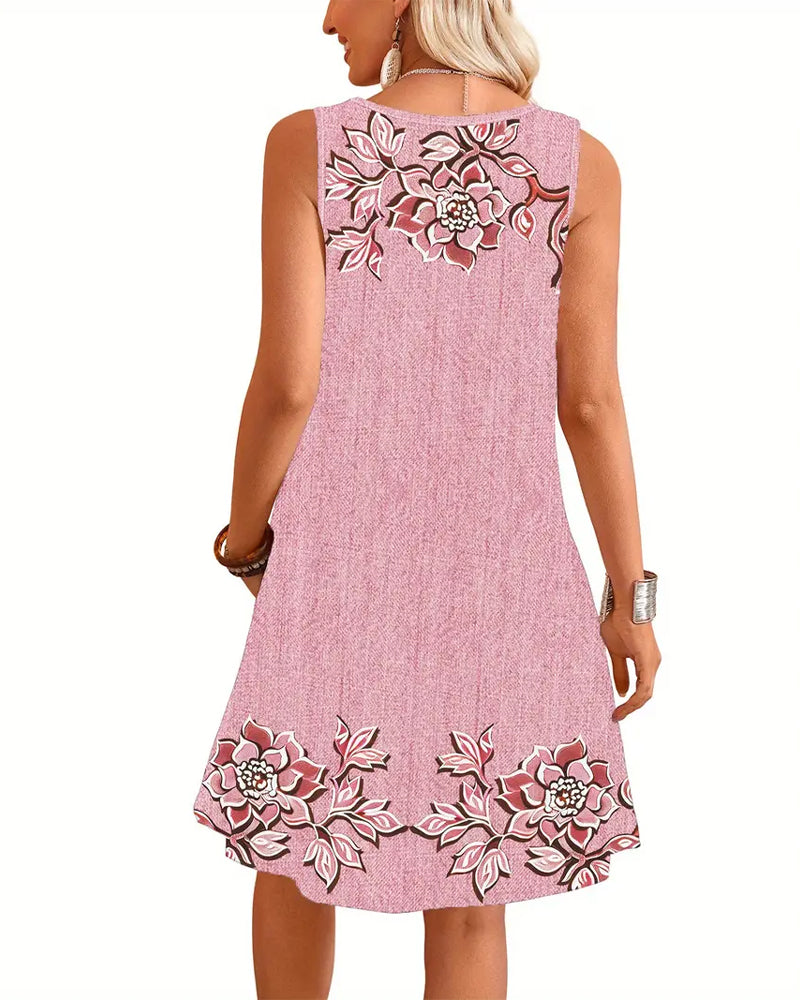 Women's Sleeveless Casual Evening Midi Dress — product view