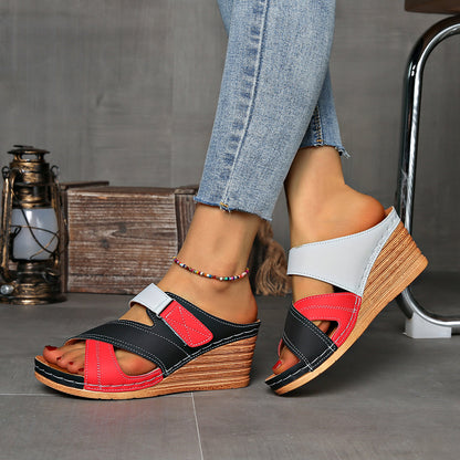 Women's Platform Wedge Slide Sandals — detail view