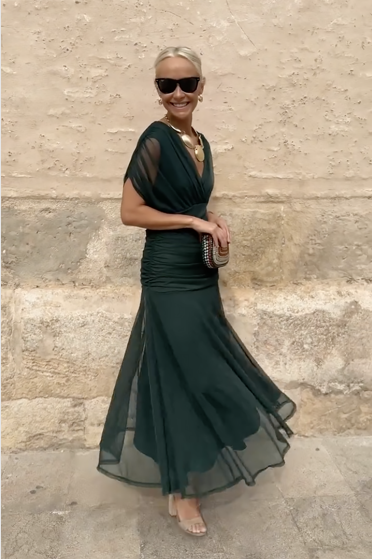 Women's V-Neck Party Maxi Dress — product view