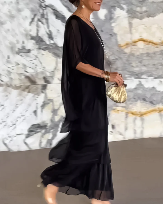 Women's Flowing Wedding Guest Maxi Dress — side view