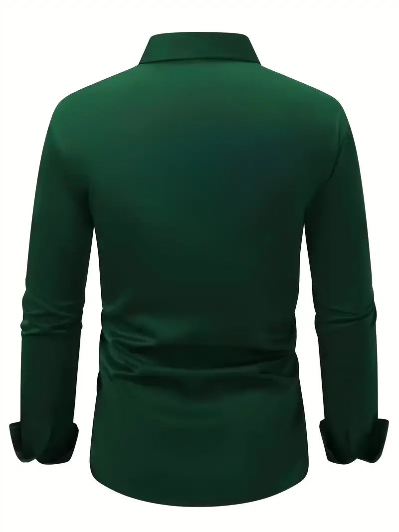 Slim-Fit Dress Shirt for Men with Long Sleeves